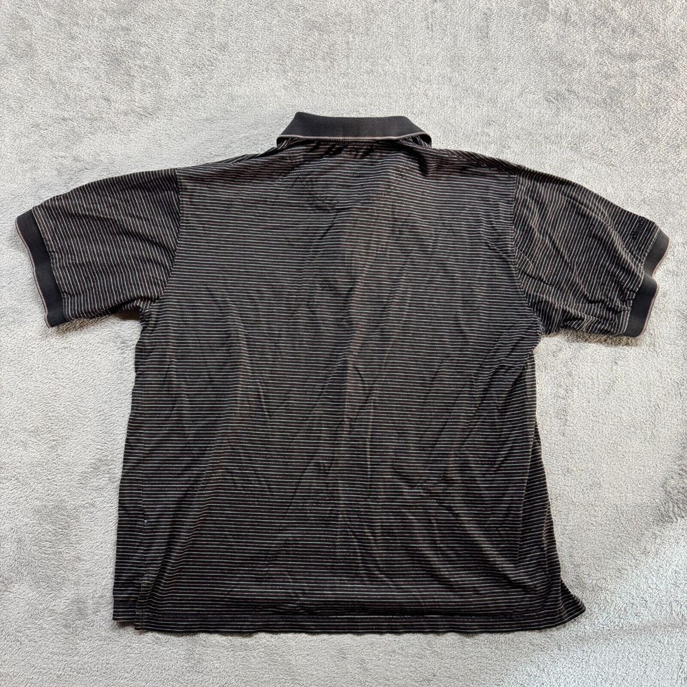Ben Hogan Polo Shirt Mens Large‎ Black Stripped Short Sleeve Golf